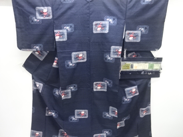JAPANESE KIMONO / MAWATA OJIYA TSUMUGI / WOVEN FLOWER